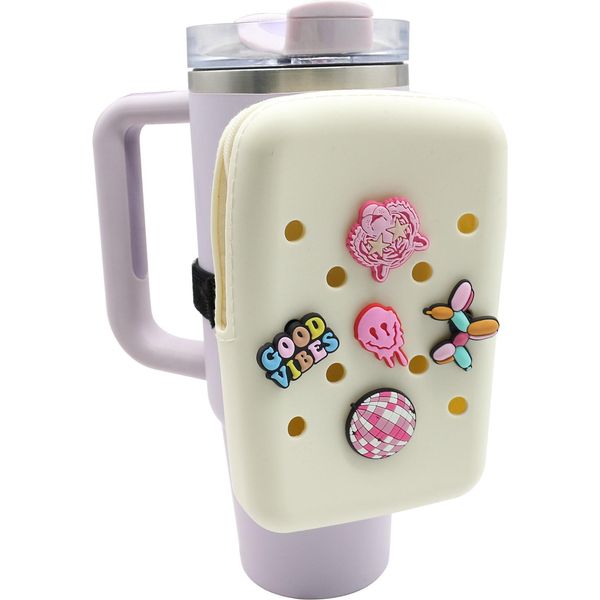 Inf Custodia In Silicone Per Tazza Stanley 40Oz: Portaoggetti Versatile Beige-image