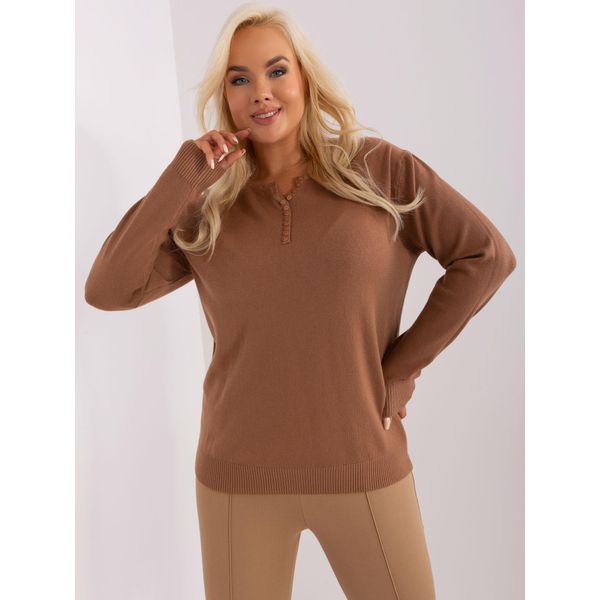 P-M Maglione Con Bottoni Da Donna Bernaldus Camel Xl/Xxl-image