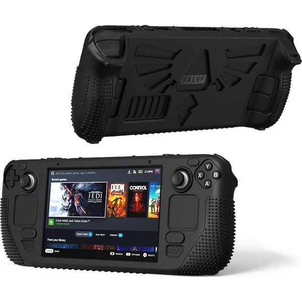 Inf Custodia Protettiva In Silicone Per Console Steam Deck Con Supporto Nero-image