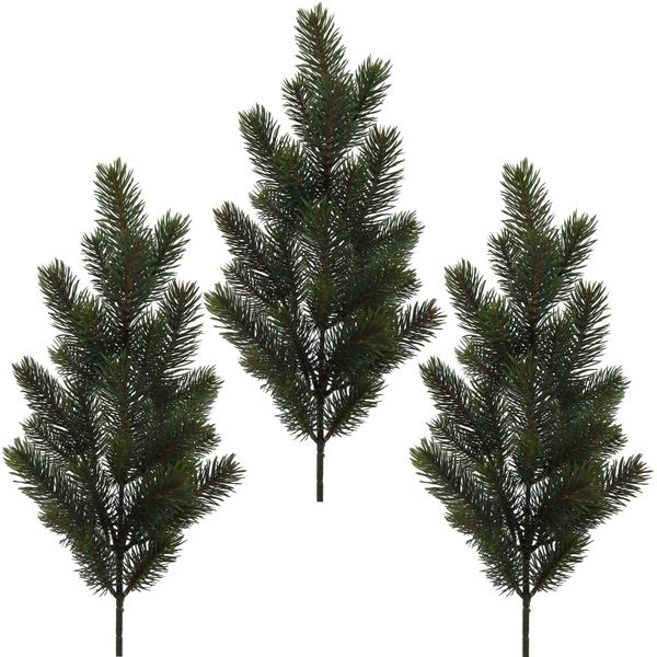Winterliche Kunstpflanze Creativ Deco "Weihnachtsdeko", GrüN, H:66Cm, Kunststoff, Kunstpflanzen, Zweig Im 3Er Set-image