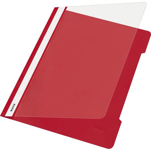 Leitz 4191-00-25 4191 Raccoglitore A Fogli Mobili - A4, Campo Di Etichettatura Lungo, Pellicola Pp, Rosso-image