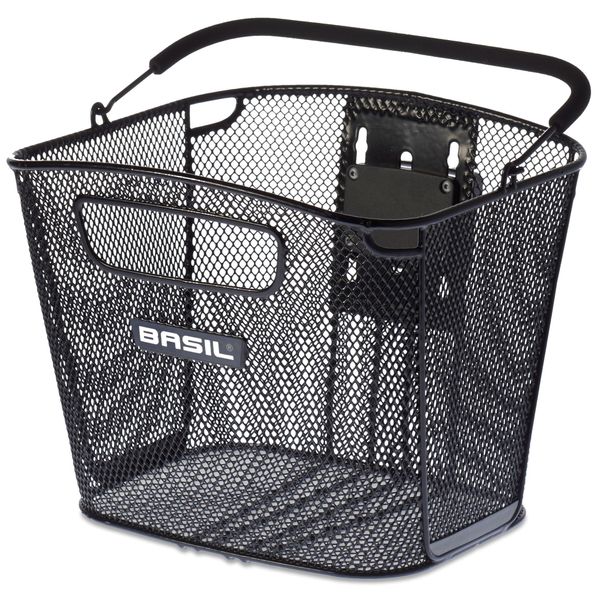 Basil Bold Kf Cestino Anteriore 28X34X27Cm, Stretto, Incl. Supporto, Nero-image