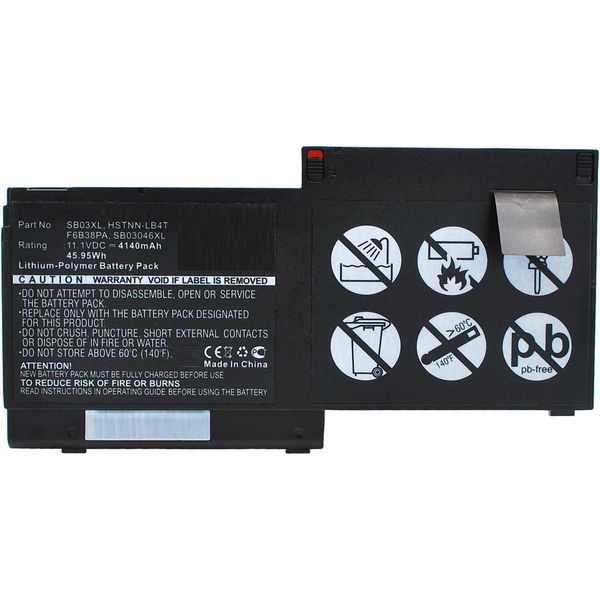 Coreparts - Batteria Per Computer Portatile - Polimeri Di Litio - 4140 Mah - 46 Wh - Nero - Per Hp Elitebook 820 G1 (MBXHP-BA0132)-image