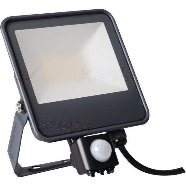 Faretto Led Kanlux IQ-LED FL-30W Nw Se IP44 30W 3450Lm 4000K Nero Con Sensore Di Movimento-image