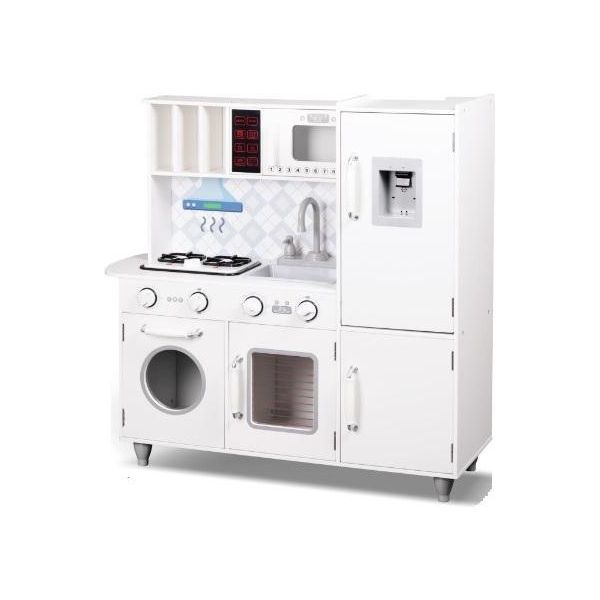 Grande Cucina Giocattolo In Legno - Cucina Da Gioco - Cucina Per Bambini - Cucina Da Gioco - 86X30X87 Cm - Bianco-image