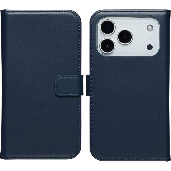 Custodia Per Iphone 17 Pro - Vera Pelle - Selencia Flip Flap - Blu-image