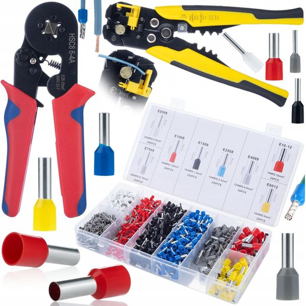 Rosfix Set Pinza Crimpatrice E Spelafili – 1200 Capicorda, 0,25 – 10 Mm², Automatico, Precisione, Utensile Per Elettricisti-image