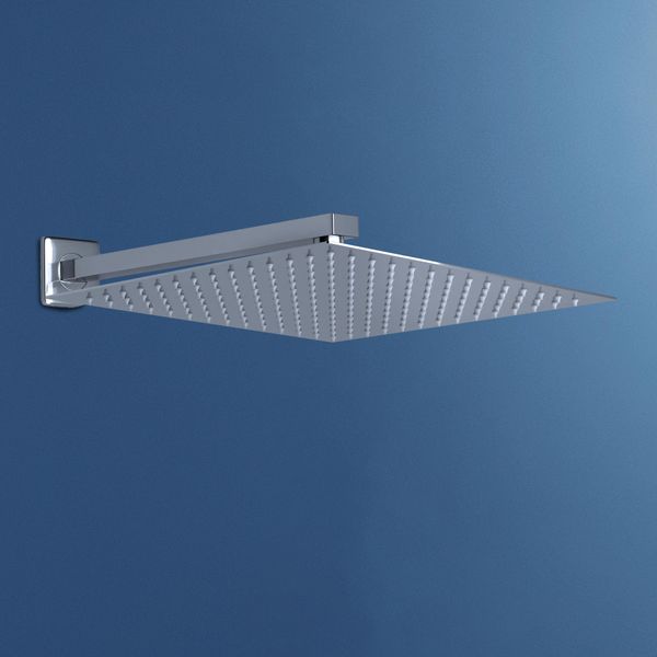Joho Soffione Doccia A Pioggia Con Braccio Doccia A Parete Cromo Soffione Per Doccia Acciaio Inox Docce Fisse Con Getti Quadrato 30X30Cm Braccio 37Cm-image