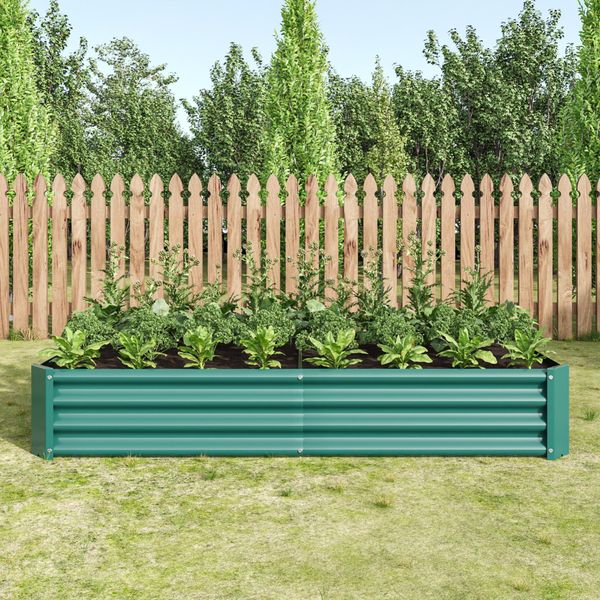 Fioriera Flieks Senza Base, Fioriera In Acciaio Zincato, Letto Rialzato Da Giardino 180X90X30Cm, Verde-image
