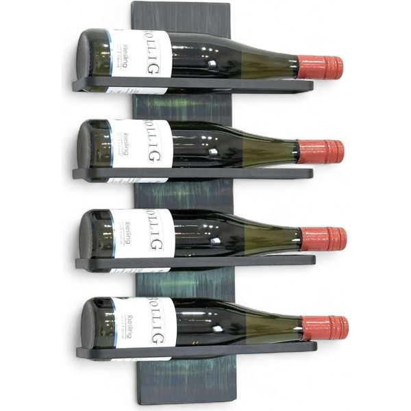 Dandibo Portabottiglie Da Parete In Metallo Nero Moderno 96695 Verde Portabottiglie Stretto Da Parete Portabottiglie Vino Portabottiglie Vino Portabottiglie Vino-image