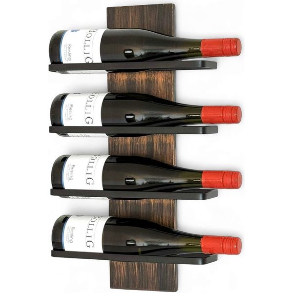 Dandibo Portabottiglie Da Parete In Metallo Nero Moderno 96694 Rame / Bronzo Portabottiglie Stretto Da Parete Portabottiglie Da Vino Portabottiglie Da Vino Portabottiglie Da Vino-image