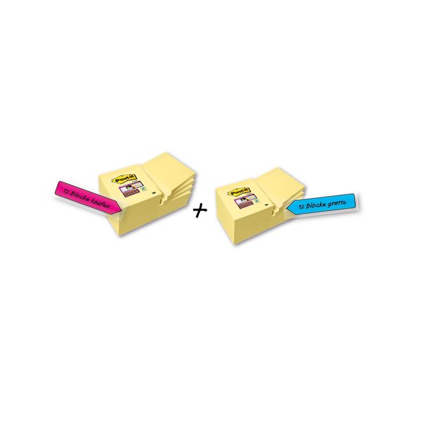 Post-It® Supersticky 654SP24 Note Adesive Promozione - 76 X 76 Mm, Giallo, 24 X 90 Fogli-image