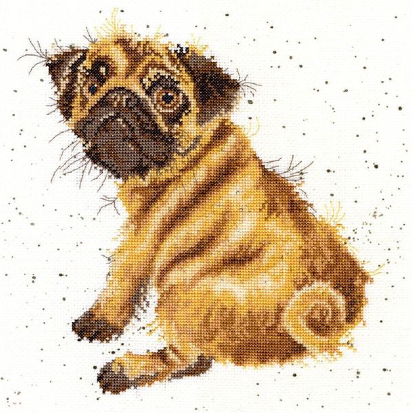 Set Per Punto Croce Bothy Threads "Pug"", 26X26Cm, Xhd11, Schema Di Conteggio"-image