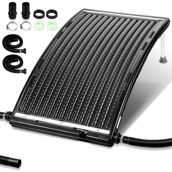 Fiqops Riscaldatore Solare Calore Piscina Riscaldatore Piscina Acqua Riscaldatore Solare Collettore Nero-image