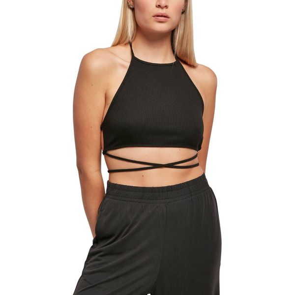 Urban Classics Donna - Top Cropped A Costine Schwarz - S-image