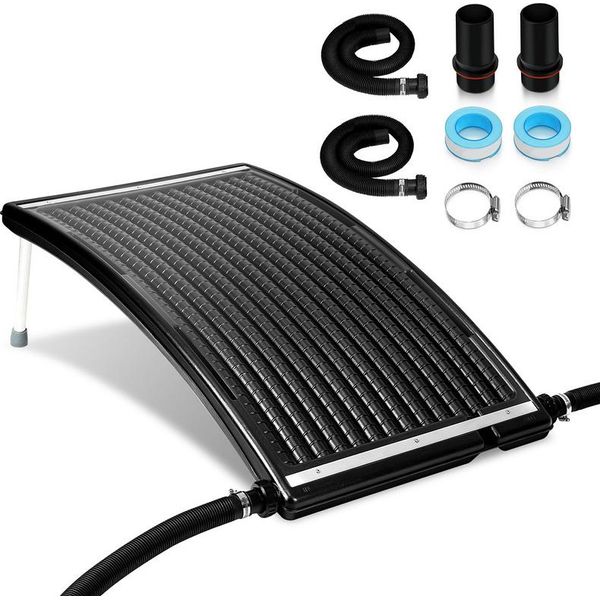 Jiubiaz Riscaldatore Solare Calore Piscina Riscaldatore Piscina Acqua Riscaldatore Collettore Solare Nero-image