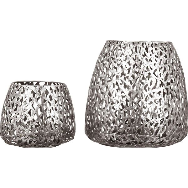 Casablanca Windlicht, "Purley"", Metall, Silberfarben, , H. 11 Cm, D. 14 Cm 54956"-image