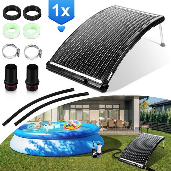 Riscaldatore Solare Tolletour Riscaldatore Solare Per Piscina Riscaldatore Solare Curvo Per Piscina Collettore Solare Per Piscina 110X69X14Cm-image