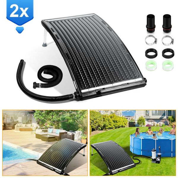 Yakimz Riscaldatore Solare Collettore Solare Per Piscina Di Acqua Calda Collettore Solare Capacità Fino A 15 Litri 2 Pezzi 110X69X14Cm-image