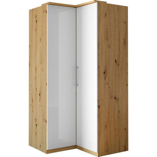 Armadio Angolare Optima 109X64X216Cm Bianco Lucido A 2 Ante-image