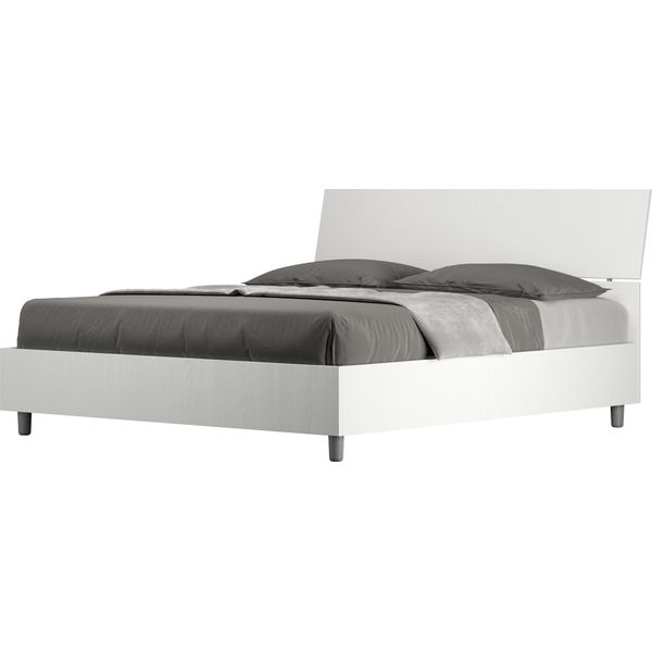 Ityhome - Letto Contenitore 160X190 Testata Inclinata Bianco Frassino Demas-image