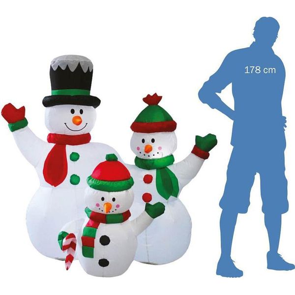 Famiglia Di Pupazzi Di Neve Gonfiabili E Illuminati 153 Cm-image