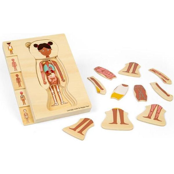 Bigjigs Puzzle Anatomico In Legno Giocattolo Educativo Per Bambine 26 Pezzi-image