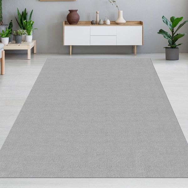Tappeto Moderno Morbido E Di Facile Manutenzione Per Ogni Salotto In Grigio Dimensioni - 120 Cm Rotondo-image