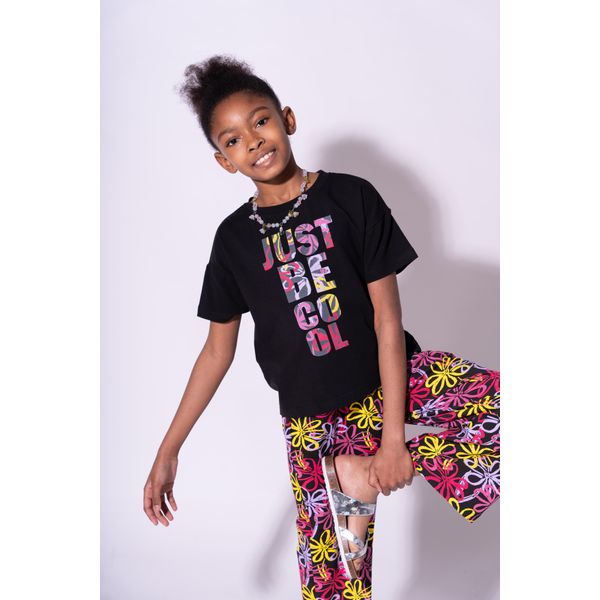 Mod Jeans | Set Estivo Per Bambina - T-Shirt E Pantaloni - Nero - Cotone - Comodo Ed Elegante Taglia 122, Età 7 Anni-image
