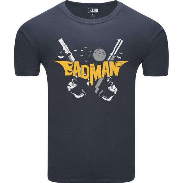 Diarbo T-Shirt Da Uomo Con Stampa Divertente Batman-Badman Grigio Scuro Taglia M-image