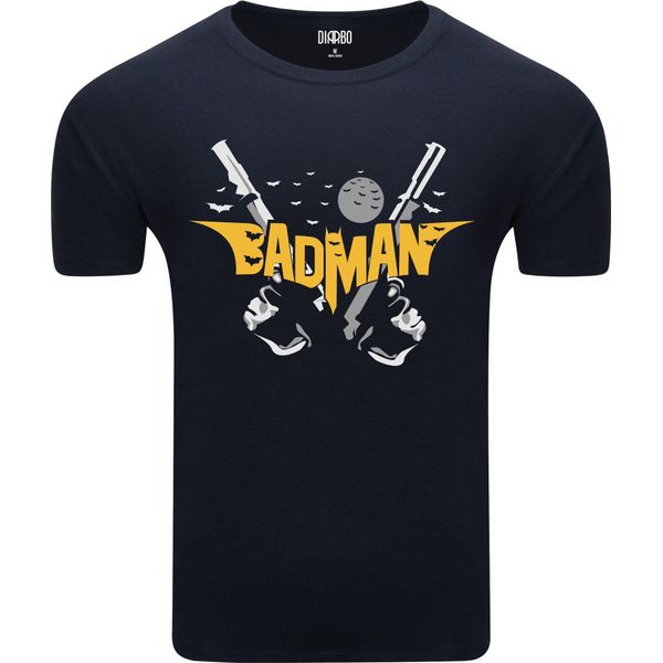 T-Shirt Da Uomo Diarbo Con Stampa Divertente Batman-Badman Blu Scuro Taglia Xl-image