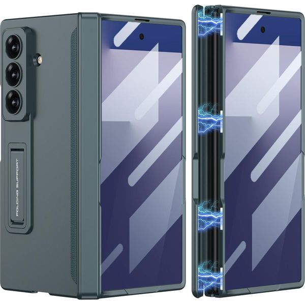Custodia Per Samsung Galaxy Z Fold 7, Protezione Magnetica Della Cerniera, Cover All-Inclusive Con Protezione Dello Schermo E Supporto Blu-image