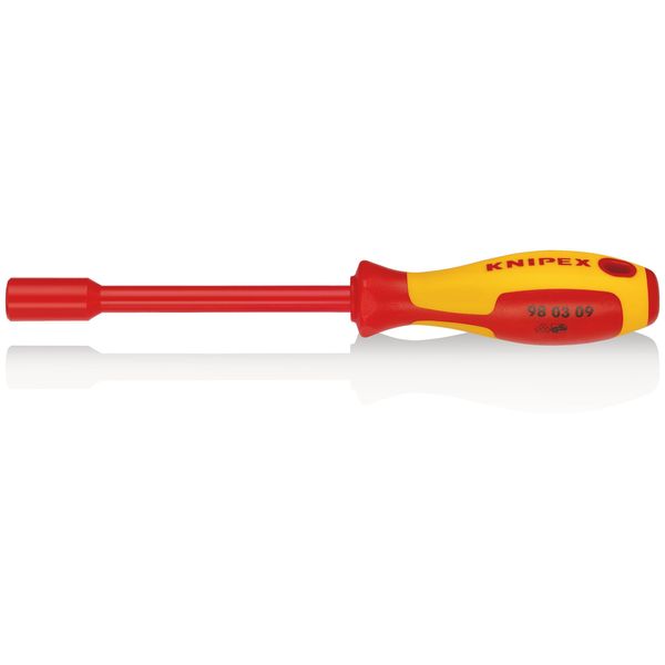 Knipex 98 03 09 Chiave A Bussola Con Impugnatura A Cacciavite Isolante Multicomponente, Testata Vde Brunita 237 Mm-image
