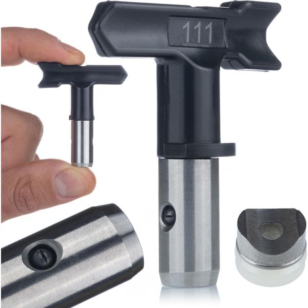 Rosfix Set Ultrablack 111 – Ugello Per Spruzzatura Airless 5 Cm, Acciaio Inossidabile, Carburo Di Tungsteno | Per Spruzzatori Di Vernice | Resistente-image
