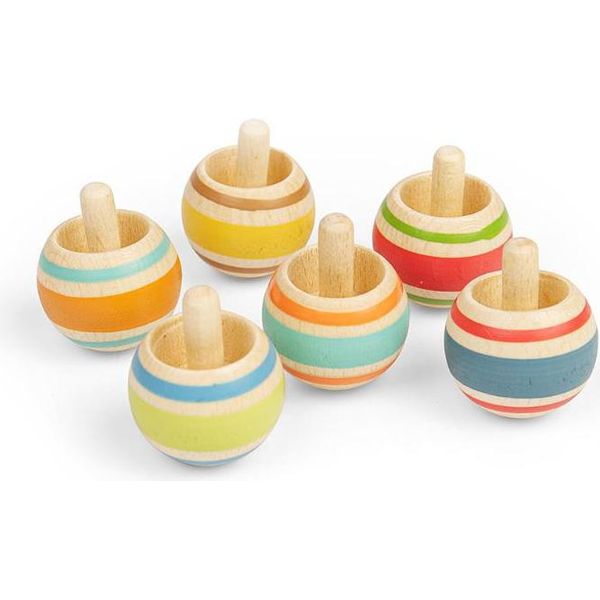 Bigjigs Trottola In Legno Giocattolo Colorato Per Bambini-image