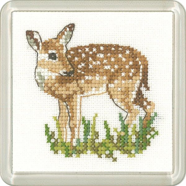 Set Per Punto Croce Heritage Aida "Fawn (A)"", Schema Contato, CFFN1171-A, Sottobicchiere 7,5X7,5Cm"-image