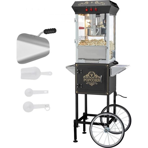 Macchina Per Popcorn Con Carrello - 850W - 8Oz - 48 Tazze - Macchina Per Popcorn Per Grandi Feste Ed Eventi-image