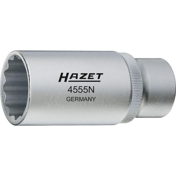 Hazet 4555N Utensile Per Ugelli A Iniezione ∙ Quadro Cavo Da 1/2 Pollice (12,5 Mm) ∙ Profilo Esterno A Doppio Esagono ∙ 27 Mm-image