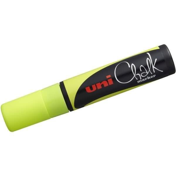 Pennarello A Gesso Uni-Ball Chalk PWE-17K, Giallo Neon, Punta A Cuneo-image