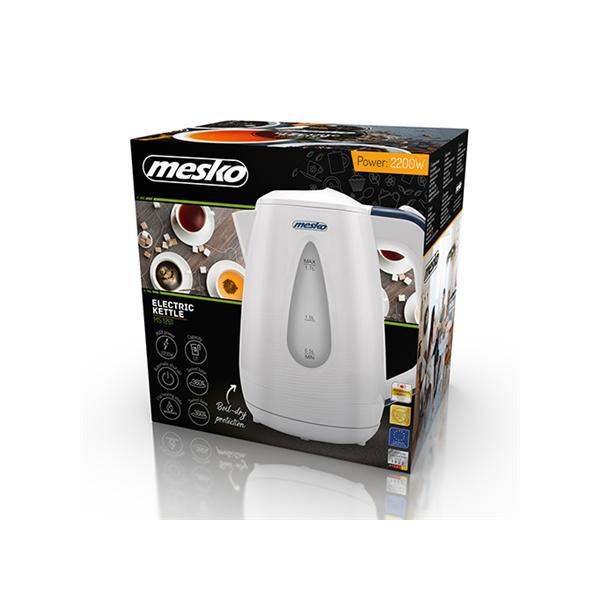 Mesko Ms 1261 Bollitore Elettrico,Capacità1,7L,Senza Fili,Spegnimento Automatico Bianco-image