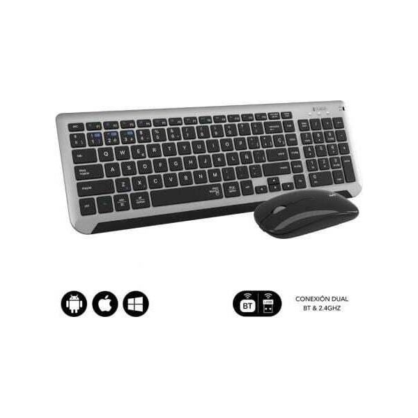 Tastiera Con Mouse Subblim SUBKBC-DCEP20 Nero Grigio Qwerty Spagnolo Qwerty-image