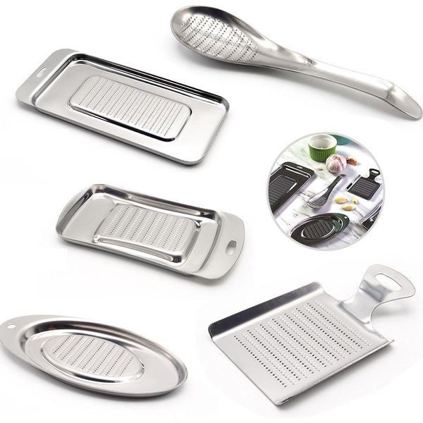 Addensare In Acciaio Inox Zenzero Grattugia Wasabi Aglio Strumenti Di Macinazione Grattugia Per Formaggio Non Facilmente Deformato Aglio Masher-image