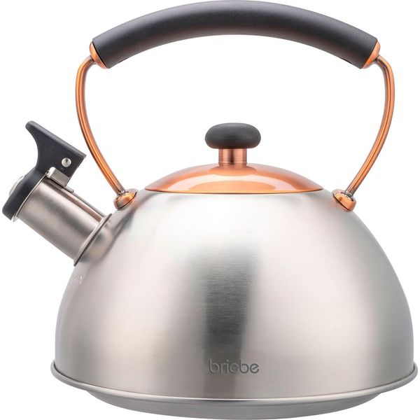 Briebe I-Bronze Bollitore A Induzione Per Flute 2,3L In Acciaio Inox, Retrò, Manico In Bachelite Inox/Bronzo-image