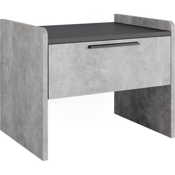 Vicco Panca Per La Sala Da Pranzo Roman, 53.5 X 41.1 Cm Con 1 Cassetto, Calcestruzzo/Antracite-image