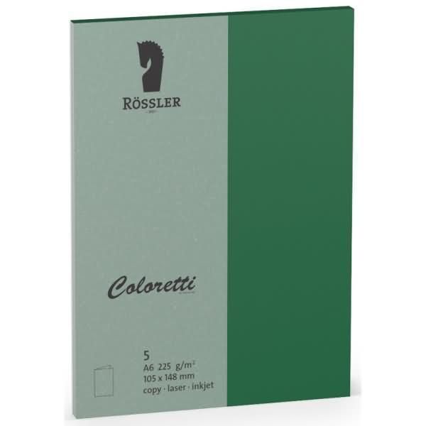 RöSsler Papier 220706571 Coloretti Doppio Cartoncino - Altezza A6, 5 Pezzi, Foresta-image