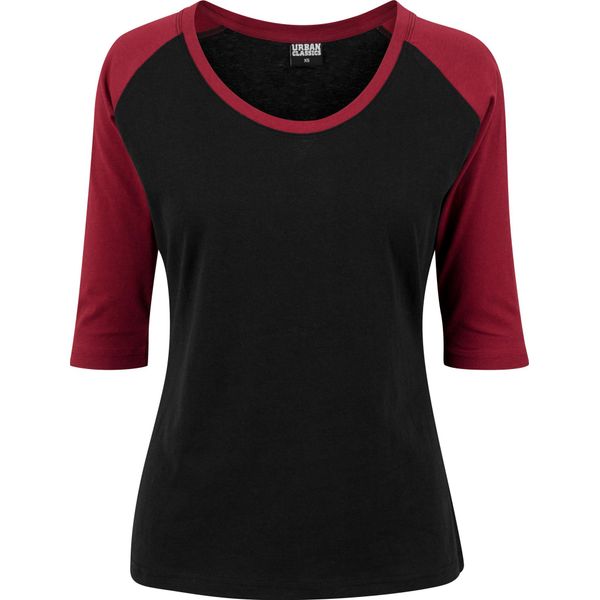Urban Classics Donna - 3/4 Raglan Manica Lunga Schwarz Rubin-image