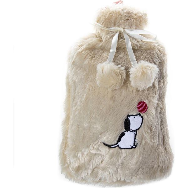 Bottiglia D'acqua Calda Per Cani Biggdesign Con Coperchio Lavabile E Morbido Peluche, Bottiglia Da Letto Per Bambini E Adulti, Bottiglia D'acqua Calda Per Dolori Alla Schiena E Allo Stomaco, Bottiglia D'acqua Calda, 2L, Beije-image