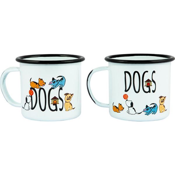 Biggdesign Set Di Tazze Smaltate Con Motivi Di Cani, Tazza Smaltata, Tazza Smaltata, Infrangibile, 350Ml-image