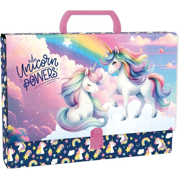 Cartella Con Manico A4 9Cm Unicorno 16 Derform-image