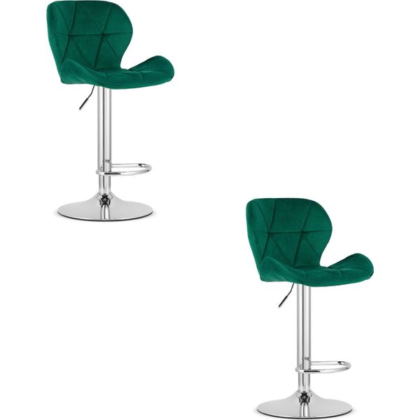 Hocker West - Verde Velluto / Base Cromata X 2-image